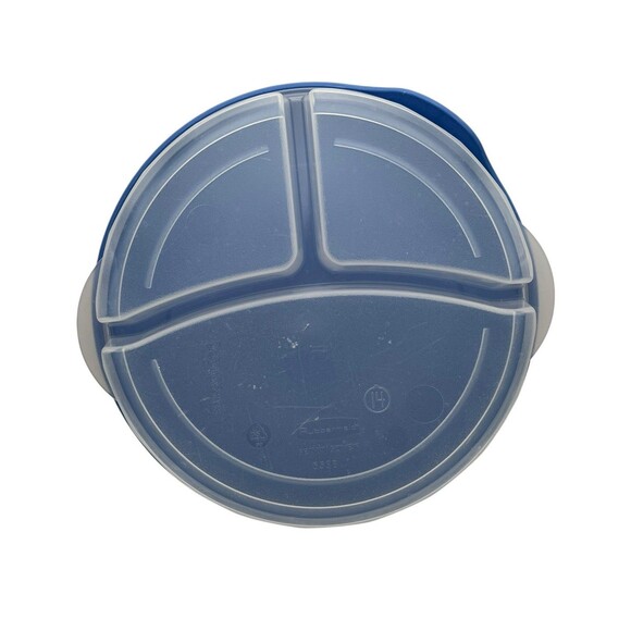 Vintage Rubbermaid Servin Saver 14 Divided Food Storage Container Blue Lid #556B - Picture 2 of 6